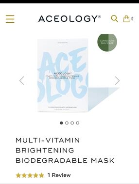 Aceology Multi-Vitamin Brightening Biodegradable Mask NEW Box Includes 4 Masks